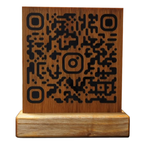 Custom Wood QR Code instagram